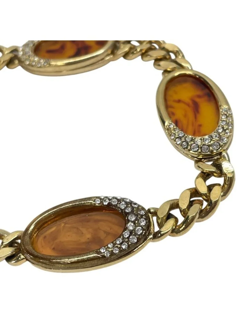 Dior Vintage Bracelet Amber Metal Gold